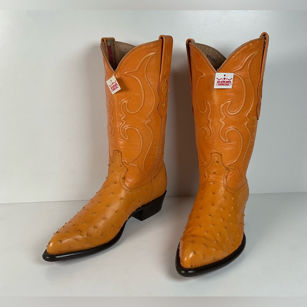 Los Altos Full Quill Ostrich Cowboy Boots | Buttercup | Exotic | Men’s 9.5 EE